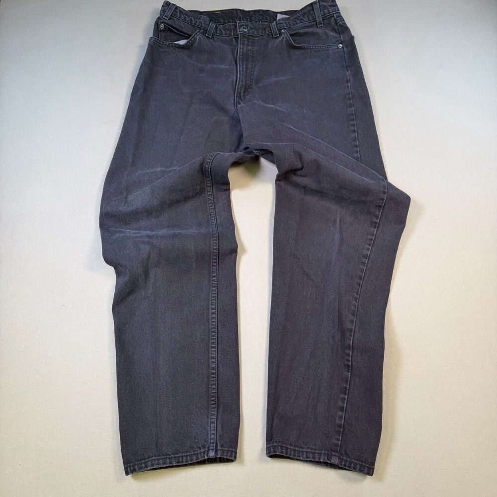 VTG Levis Black Orange Tab 550 Jeans Mens 36x32 Relaxed Fit Tapered USA Made ‘96